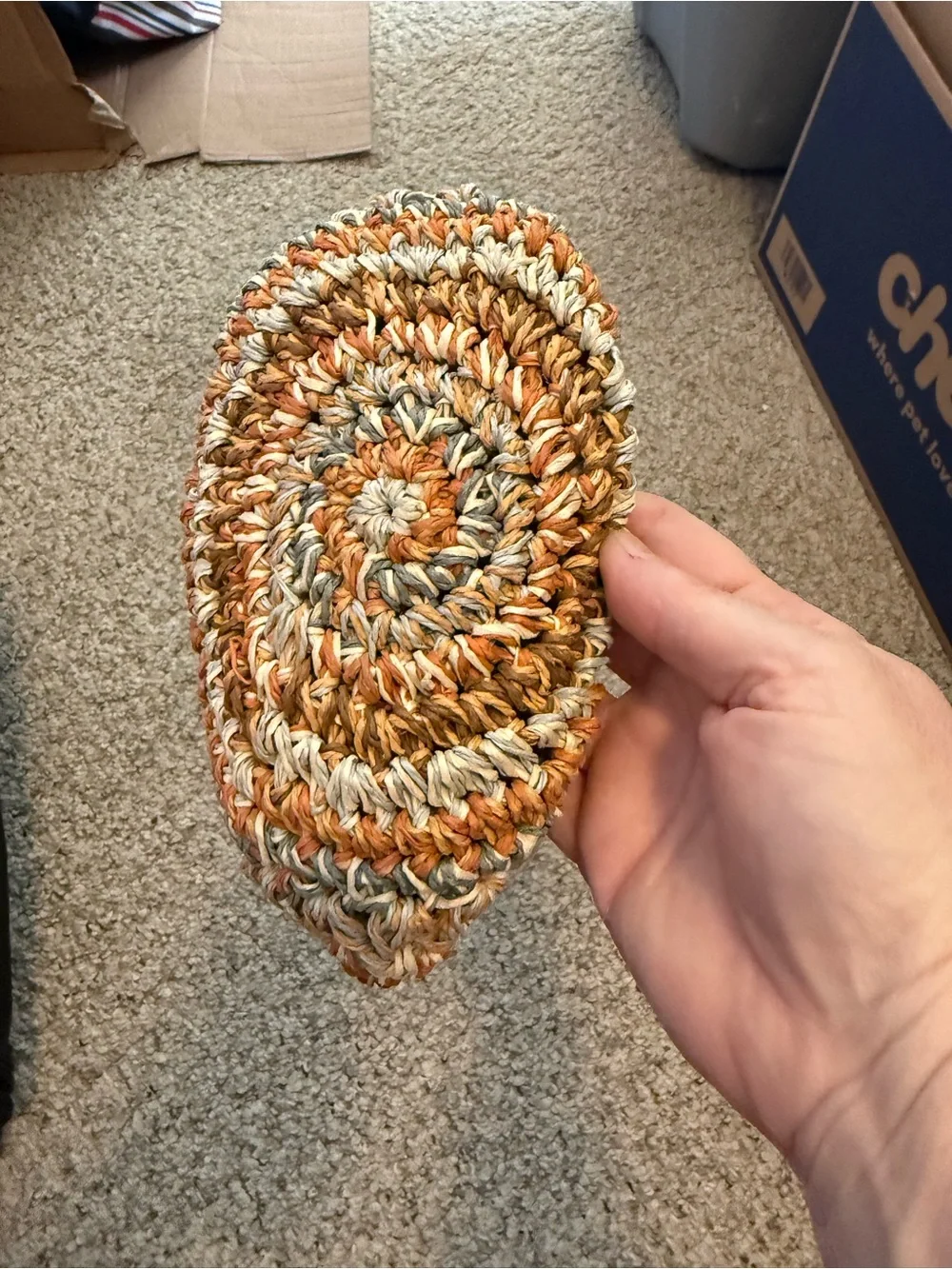 Capelli of New York Braided Straw Bucket Bag in Tan, Cream and Blue-Grey - Picture 5 of 5
